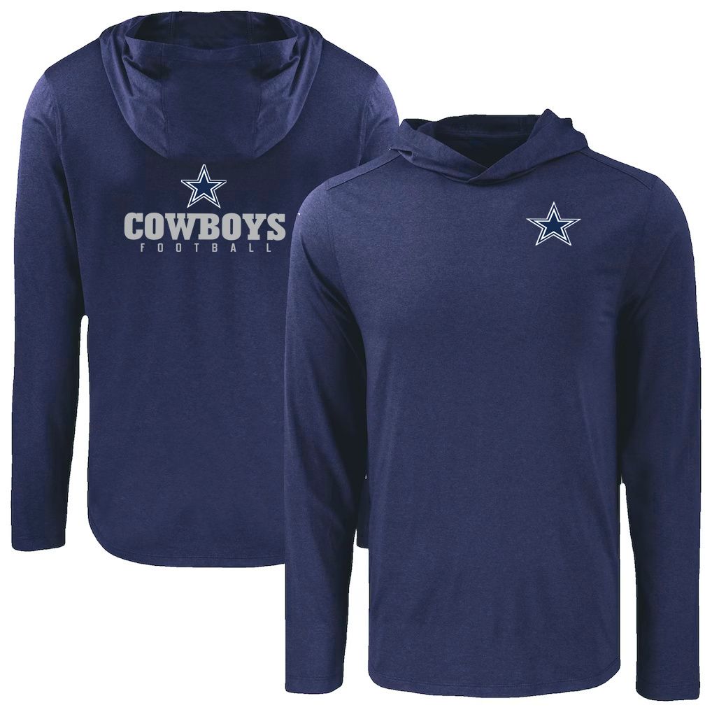 Men 2026 NFL Dallas Cowboys Hooded long sleeved T-shirt blue 05